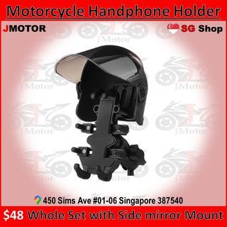 motorcycle phone holder with helmet sunshade