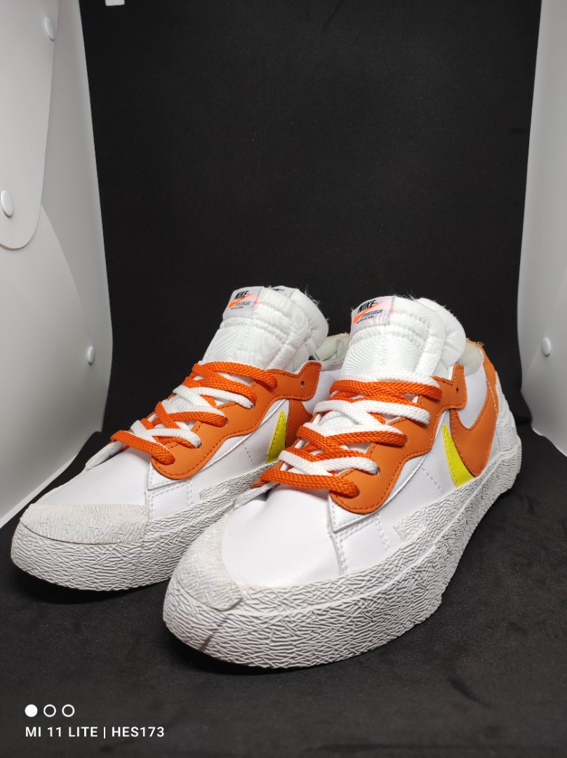 NIKE◇NIKE×Sacai BLAZER LOW MAGMA ORANGE 26.5cm WHT レザー ...