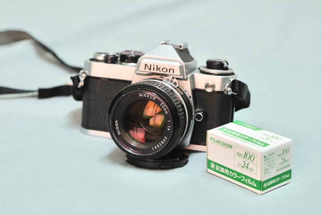 NIKON FE 底片相機NIKKOR AI 50mm f1.4 大光圈定焦鏡附過期底片、電池