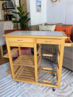 Ovela Sanibel Wooden Kitchen Trolley