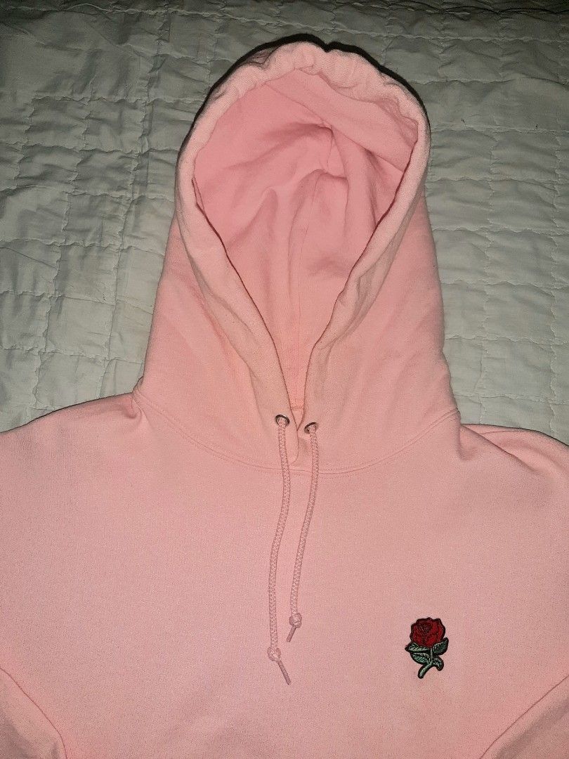 PINK ROSE HOODIE BY ARTIST UNION Men s Fashion Tops Sets