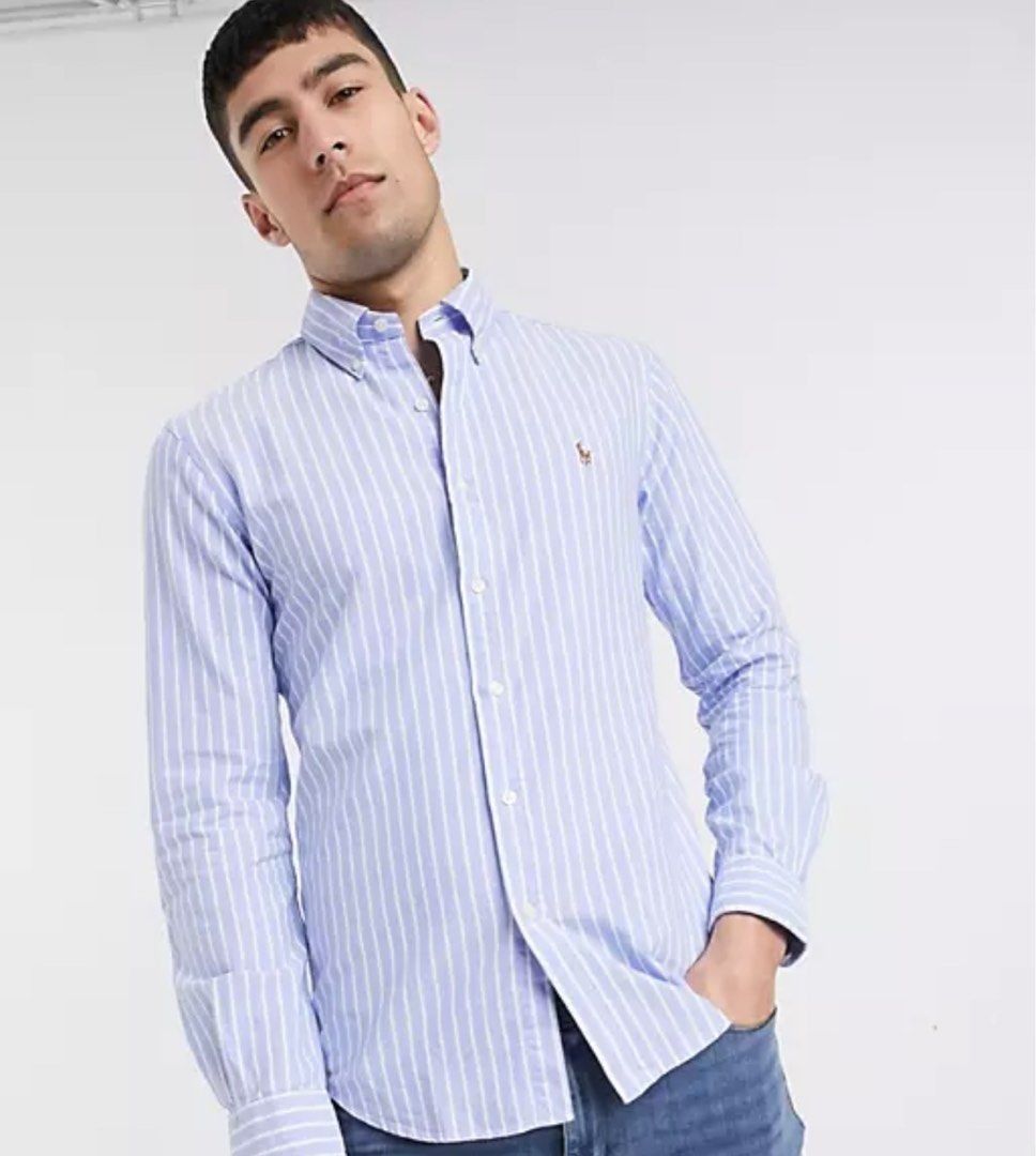 Polo ralph lauren slim fit striped oxford shirt best sale