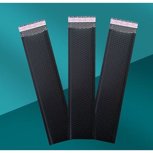 Poly Bubble Envelope Strip Style Black Plastic Polymailers Bubble Wrap