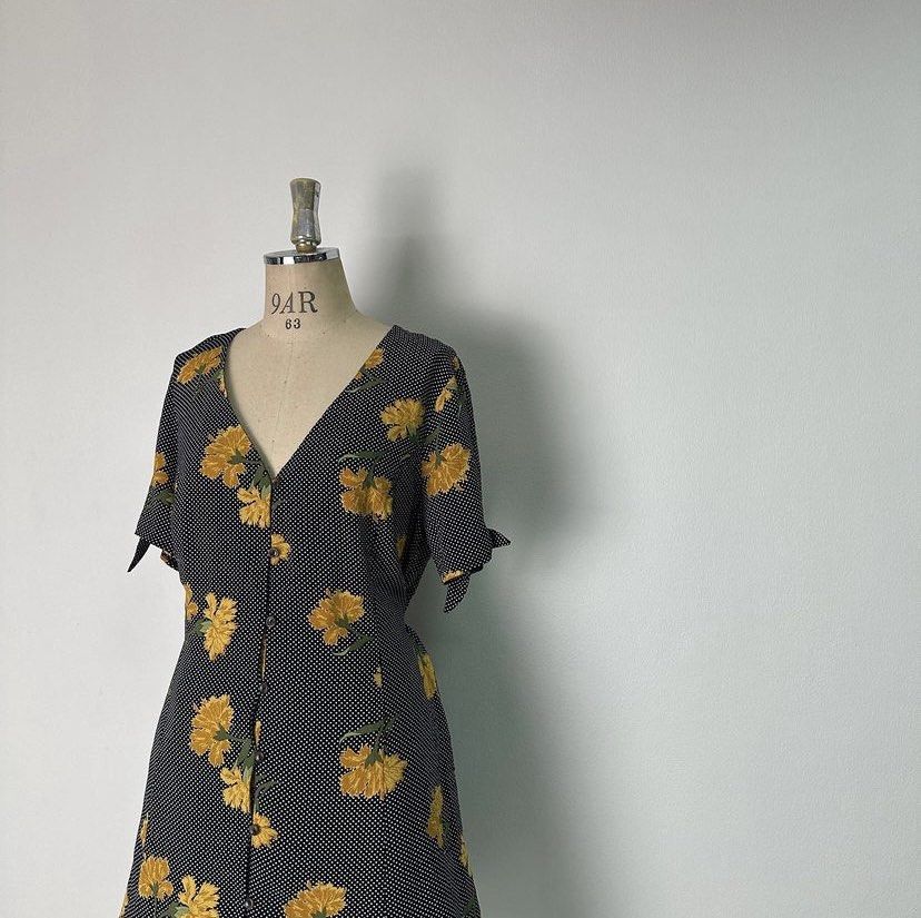 Primark vintage yellow/gold floral dress, Women's Fashion, Dresses u0026 Sets,  Dresses on Carousell