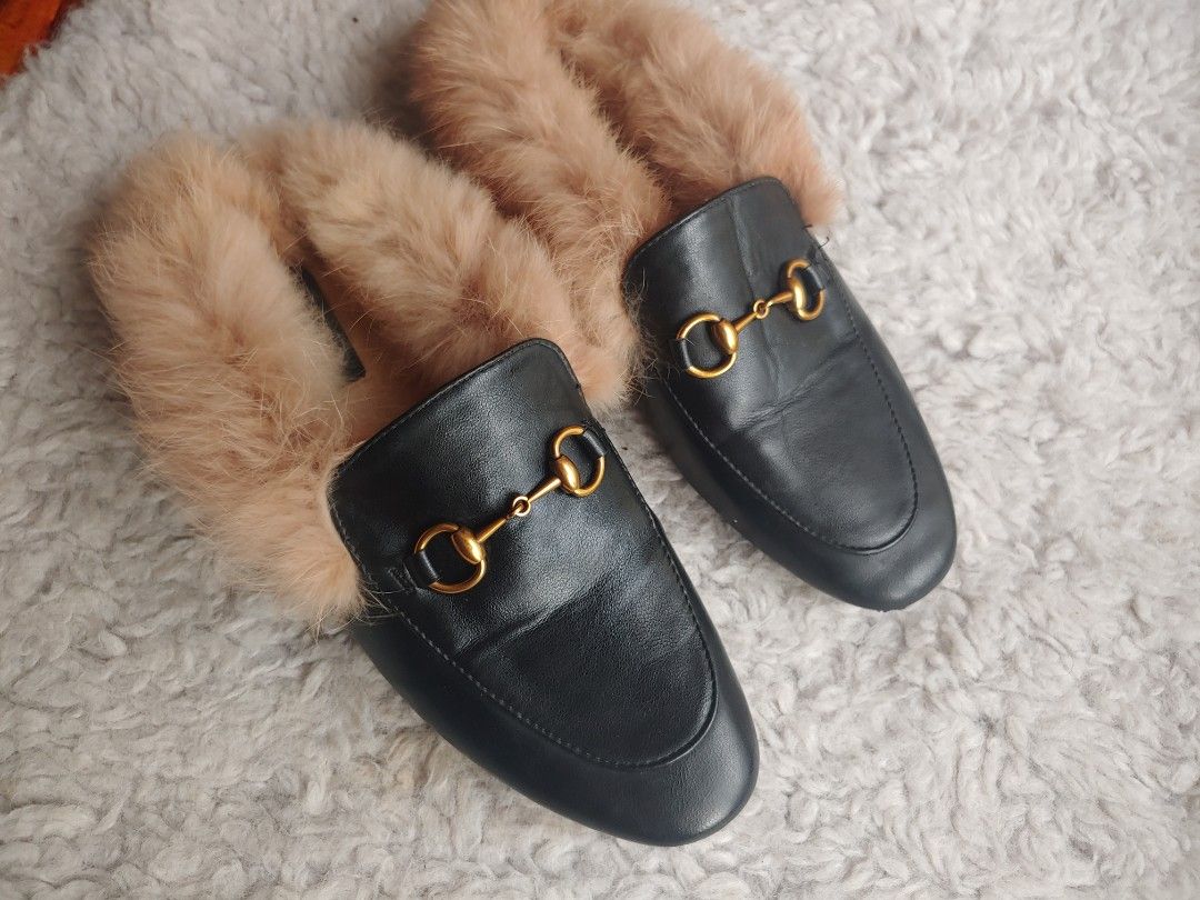 Gucci princetown fur sale outlet
