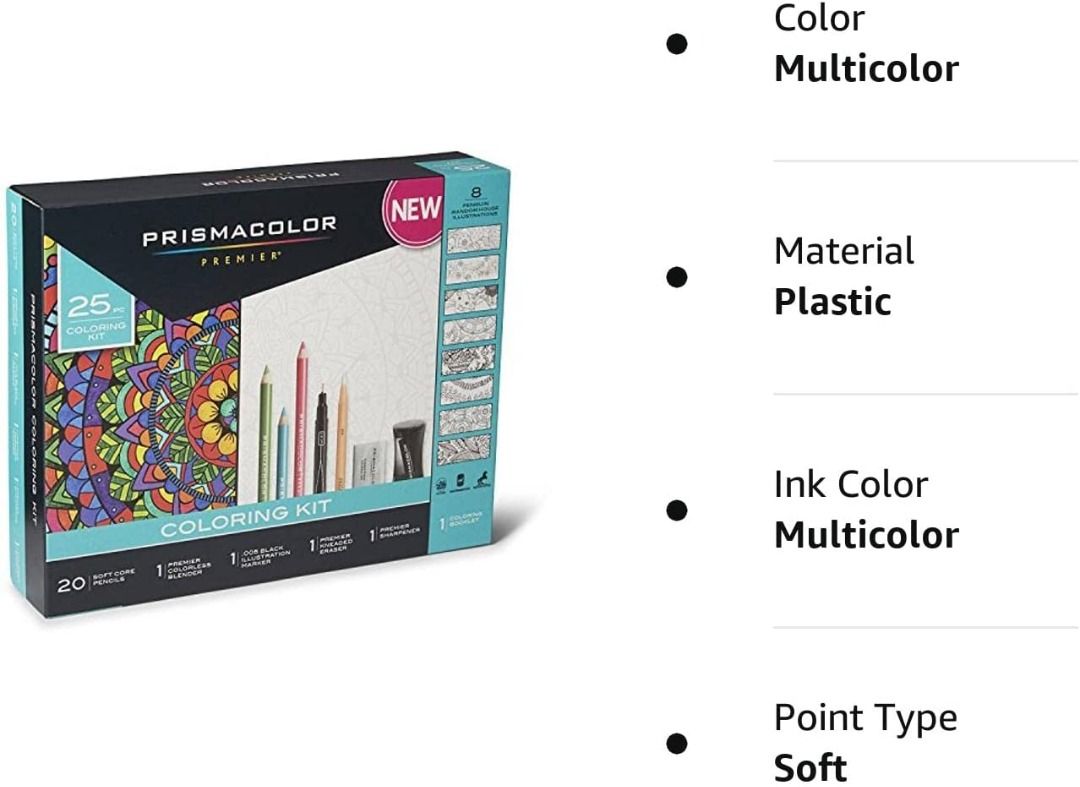 Prismacolor Premier Coloring Book Kit, 25 Piece Set 