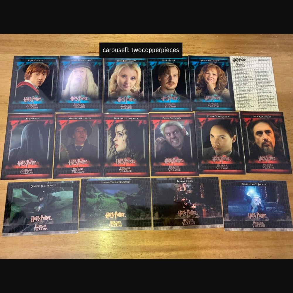 Rare ARTBOX Harry Potter Heroes and Villains Base Trading Cards on
