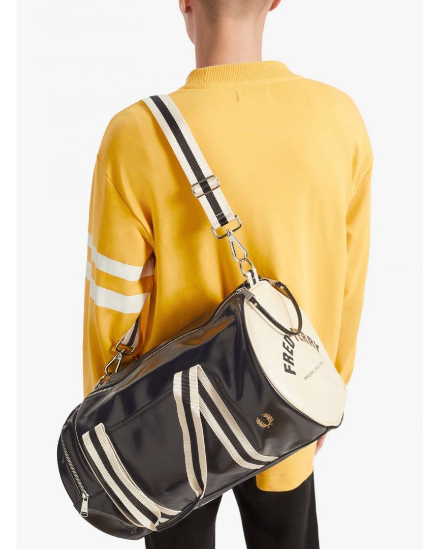 Ready Stock Fred Perry Classic Barrel Bag Black Men s Fashion