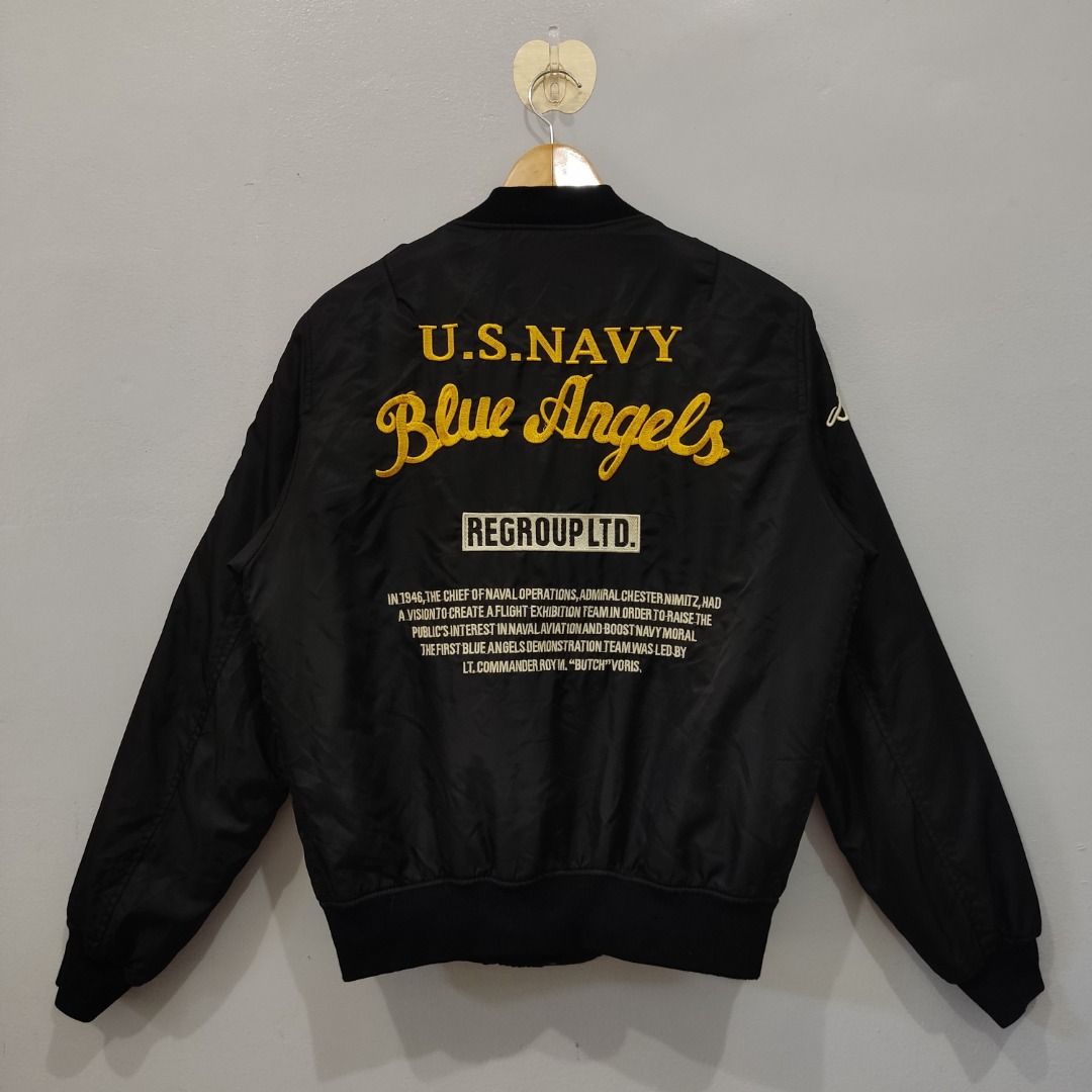 Regroup US Navy Blue Angels MA 1 Blouson Flight Bomber Jacket