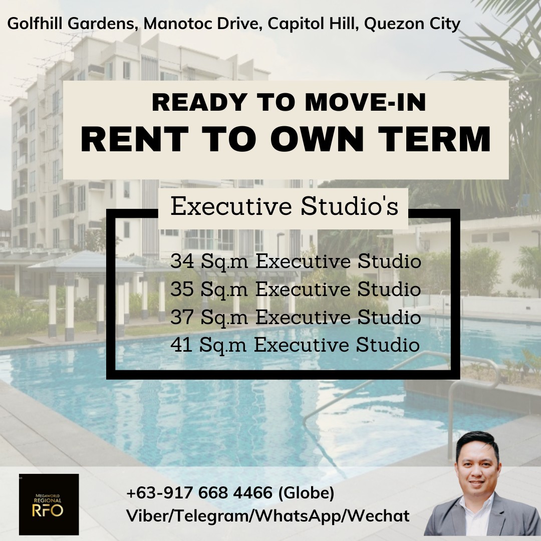 Rent to Own Condo at Golfhill Gardens, Capitol Hills, Quezon City