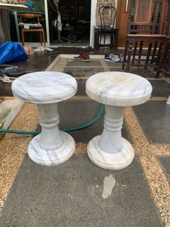 Revolving marble stools