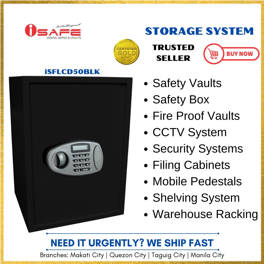 Safety Vault, Storage System, ISAFE SFLCD50BLK, Safety Box, Fire Proof