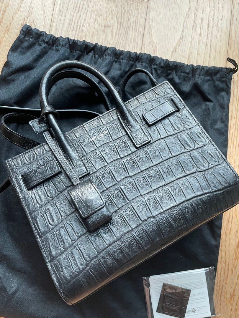 sac de jour nano in crocodile embossed leather