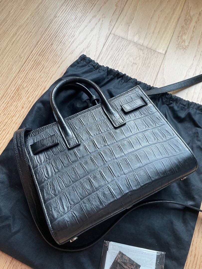 small sac de jour in matte crocodile embossed leather