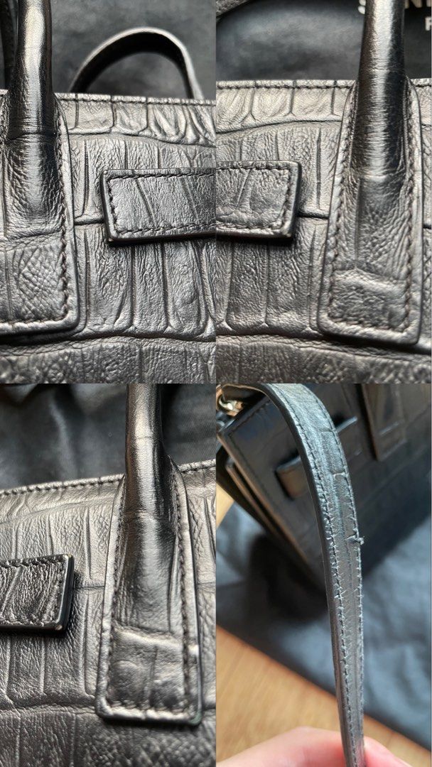 small sac de jour bag in matte crocodile embossed leather