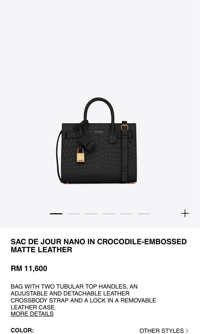 small sac de jour in matte embossed crocodile leather