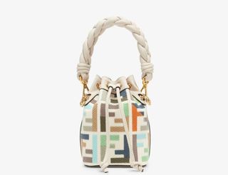 Fendi Mon Tresor Mini Canvas Kuban FF Bucket Bag