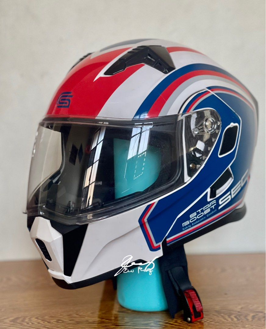 SEC STARBOOST Model MODULAR HELMET Dual Visor LARGE SIZE FIXED