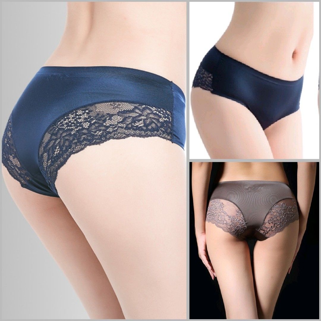 Sexy silk lace mid waist underwear for women M - XXL Seamless