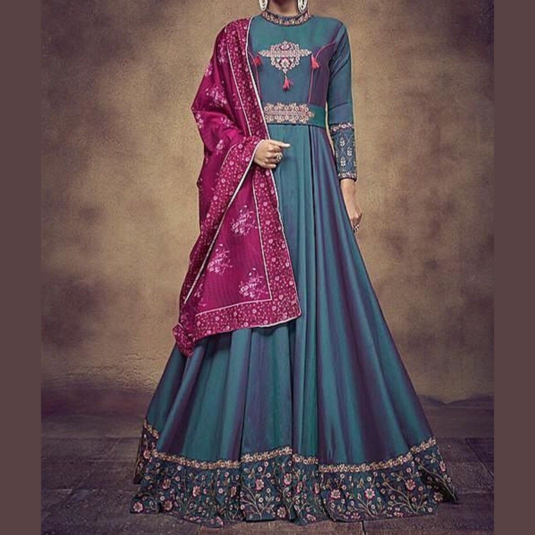 Silk Maslin Digital Print Santoon Georgette Embroided Net Dupatta