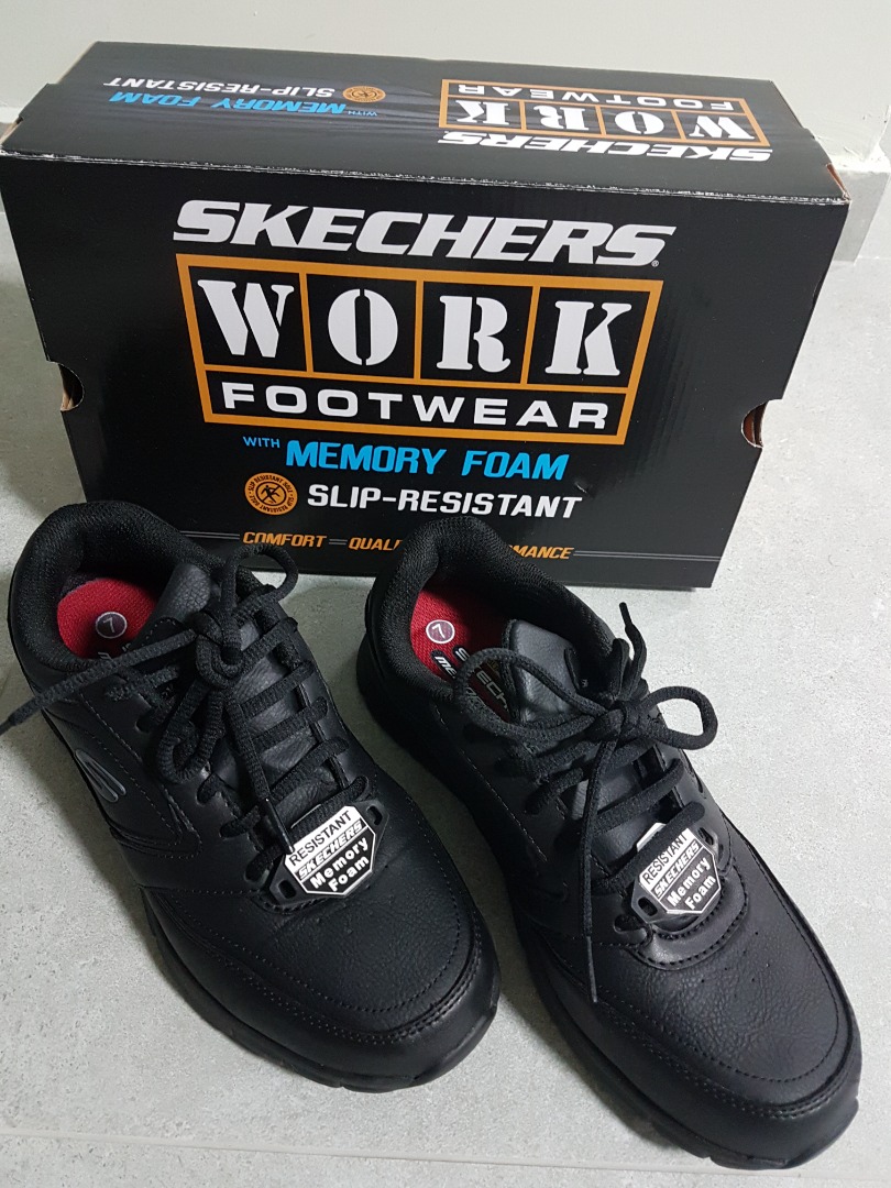 Skechers memory foam slip resistant 2025