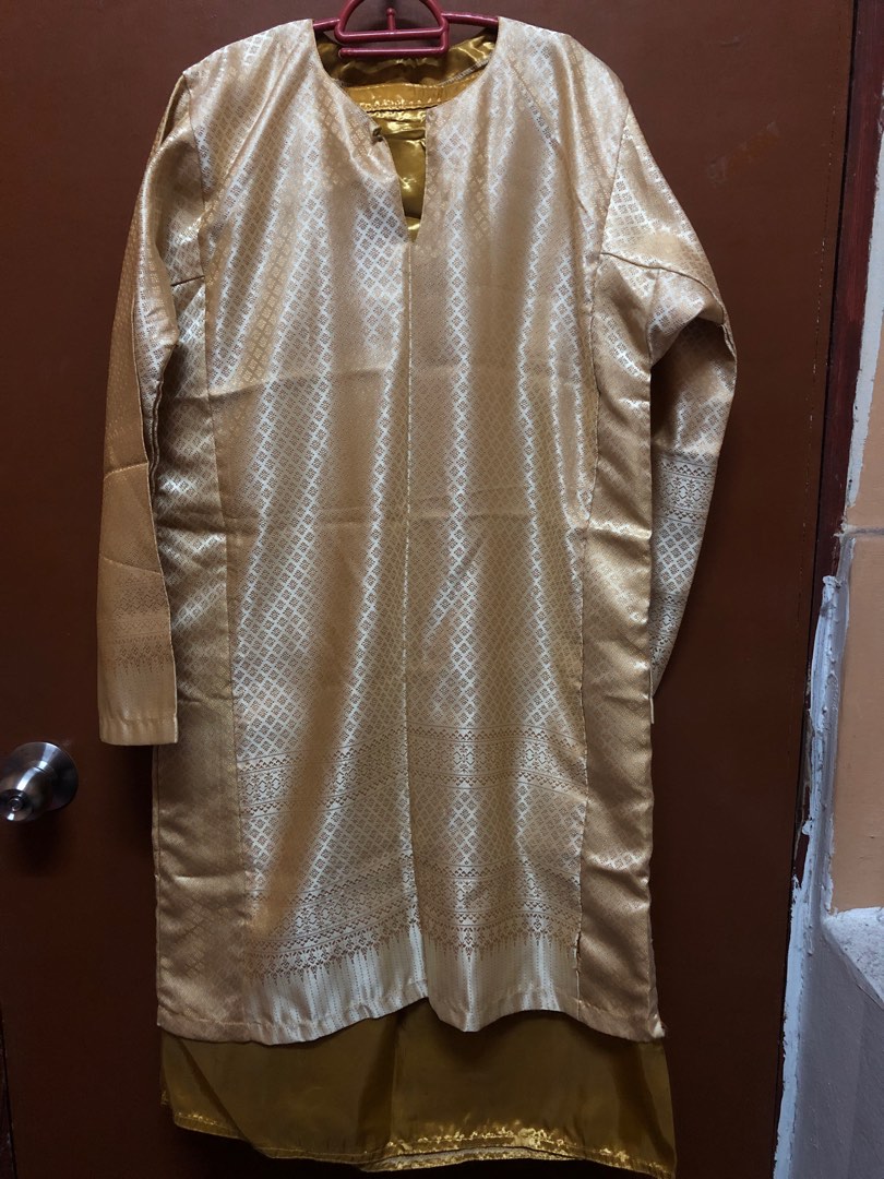 songket gold, Women's Fashion, Muslimah Fashion, Baju Kurung & sets on