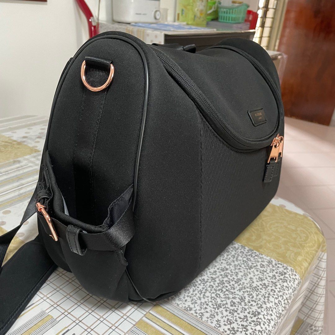Diaper Bag : Storksak Poppy Luxe Black Scuba, Babies & Kids, Going Out, Diaper  Bags & Wetbags on Carousell