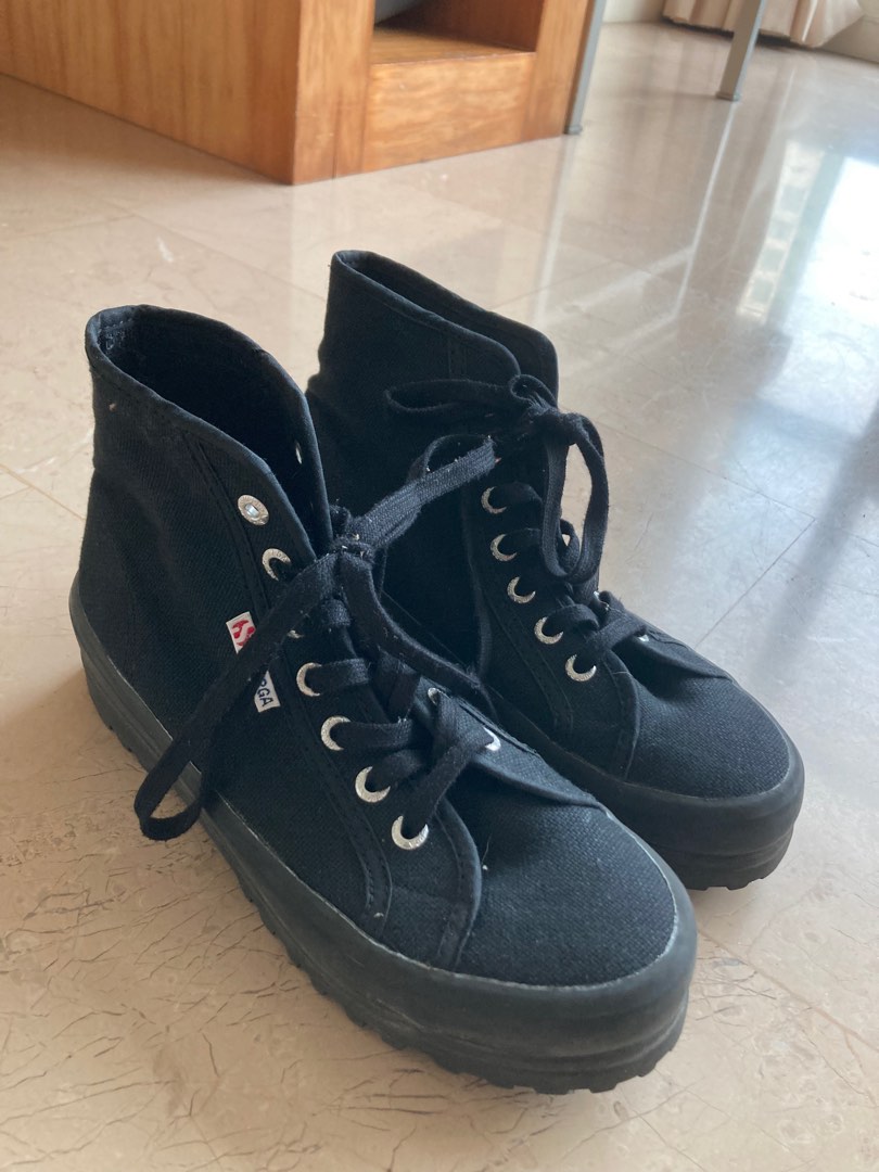 LIKE NEW Superga Sneaker Boots Alpina Cotu Black size 38 Women s