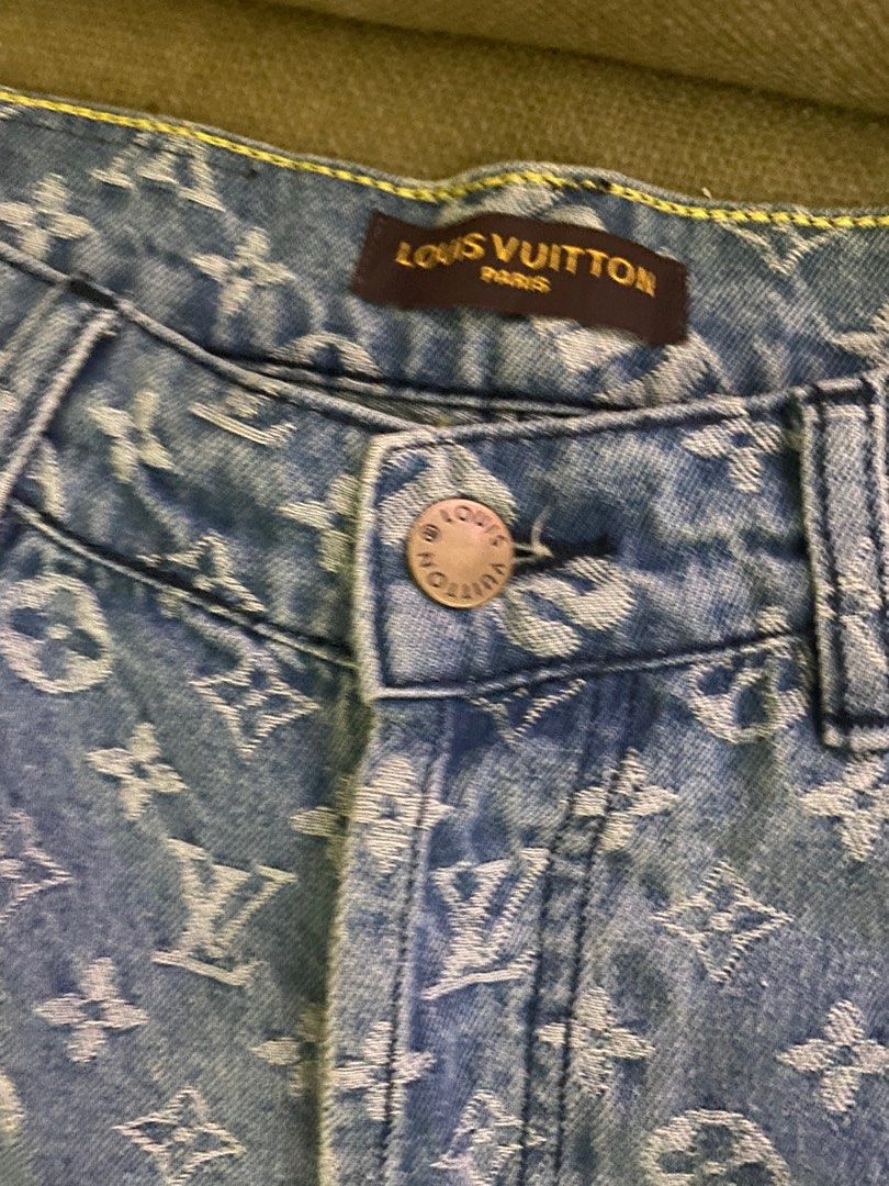 Supreme x LV monogram pants, Men's Fashion, Bottoms, Jeans on