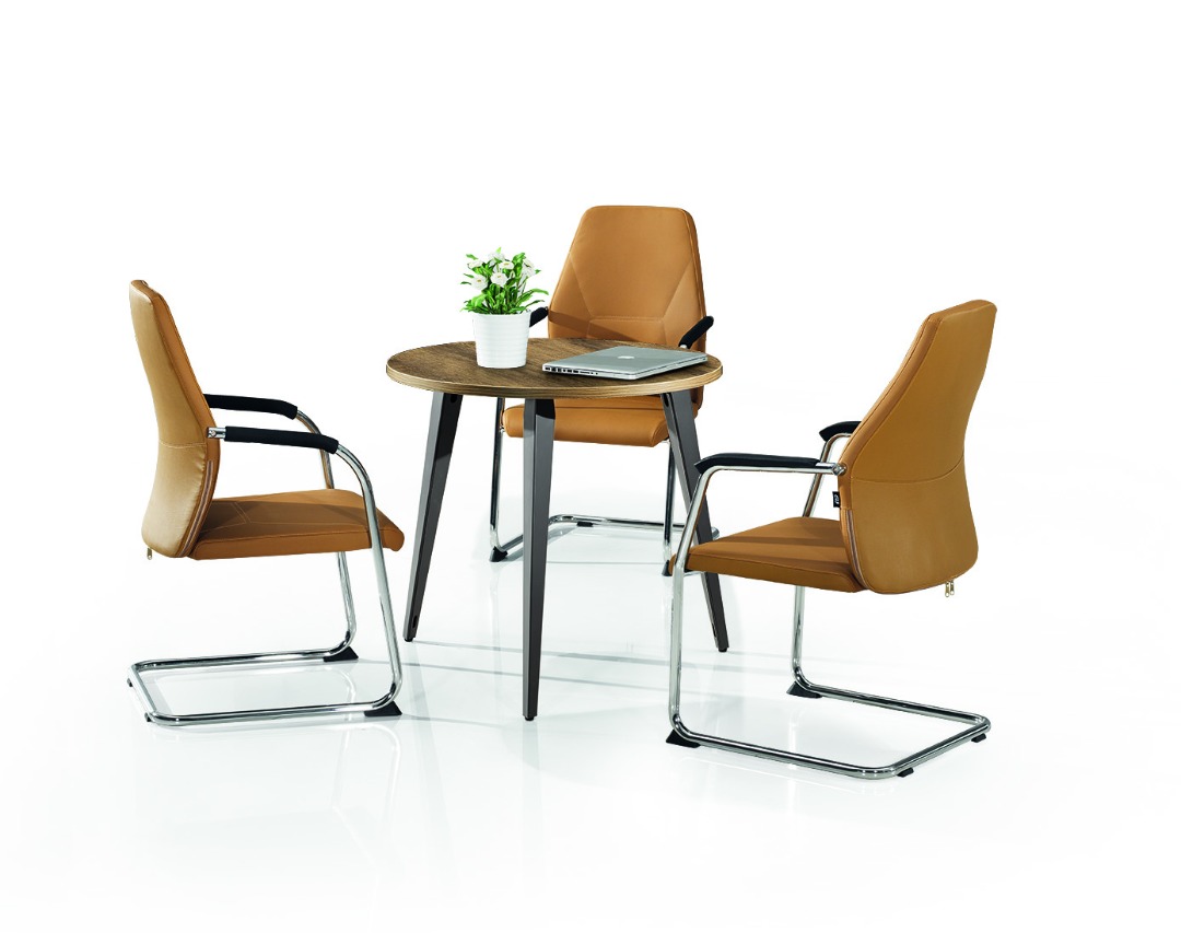 (Table Only) Wide Round Table Discussion Conference Meeting Simple Wood