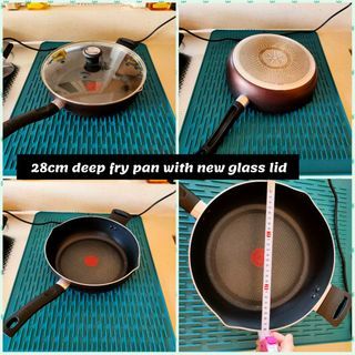 Tefal 28cm deep fry pan ✅ Conduction with brand new glass lid
