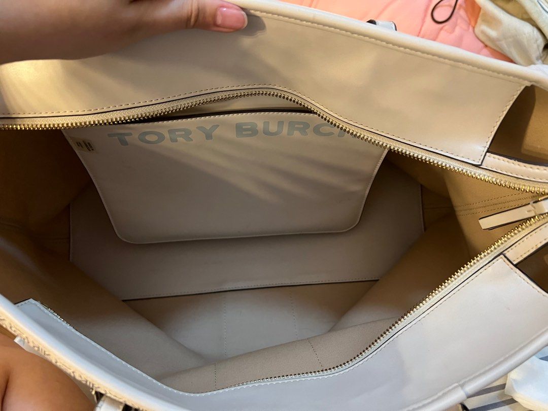 Tory burch gemini hotsell link tote new ivory
