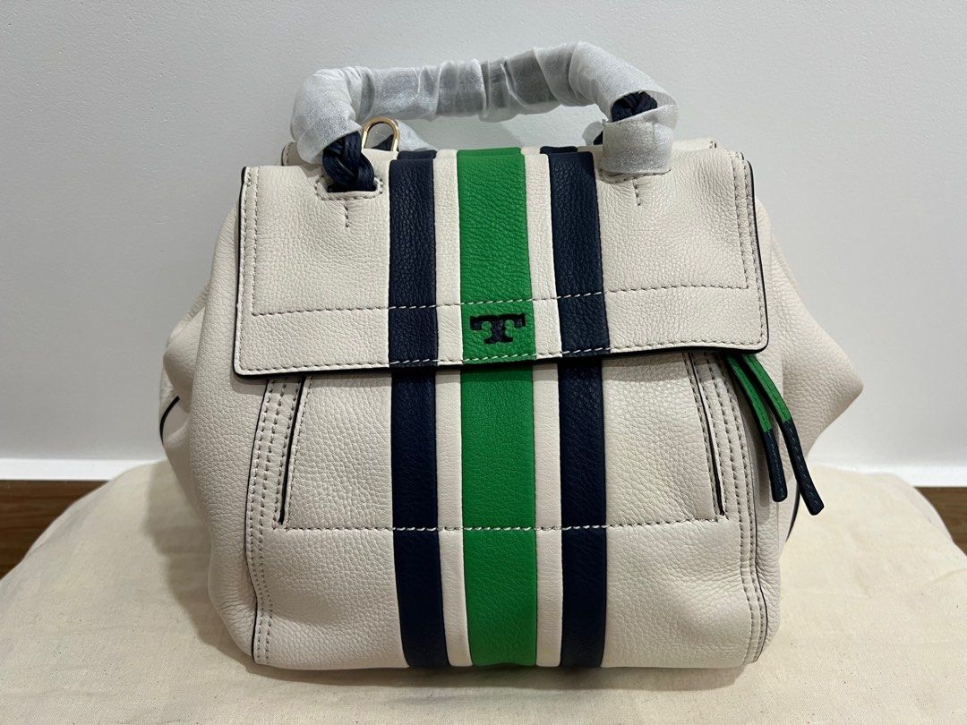 Tory burch half moon stripe satchel outlet
