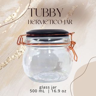 TUBBY HERMETICO JAR 500 mL | Toples Kaca Tutup Kait | Jar Kaca Cantik