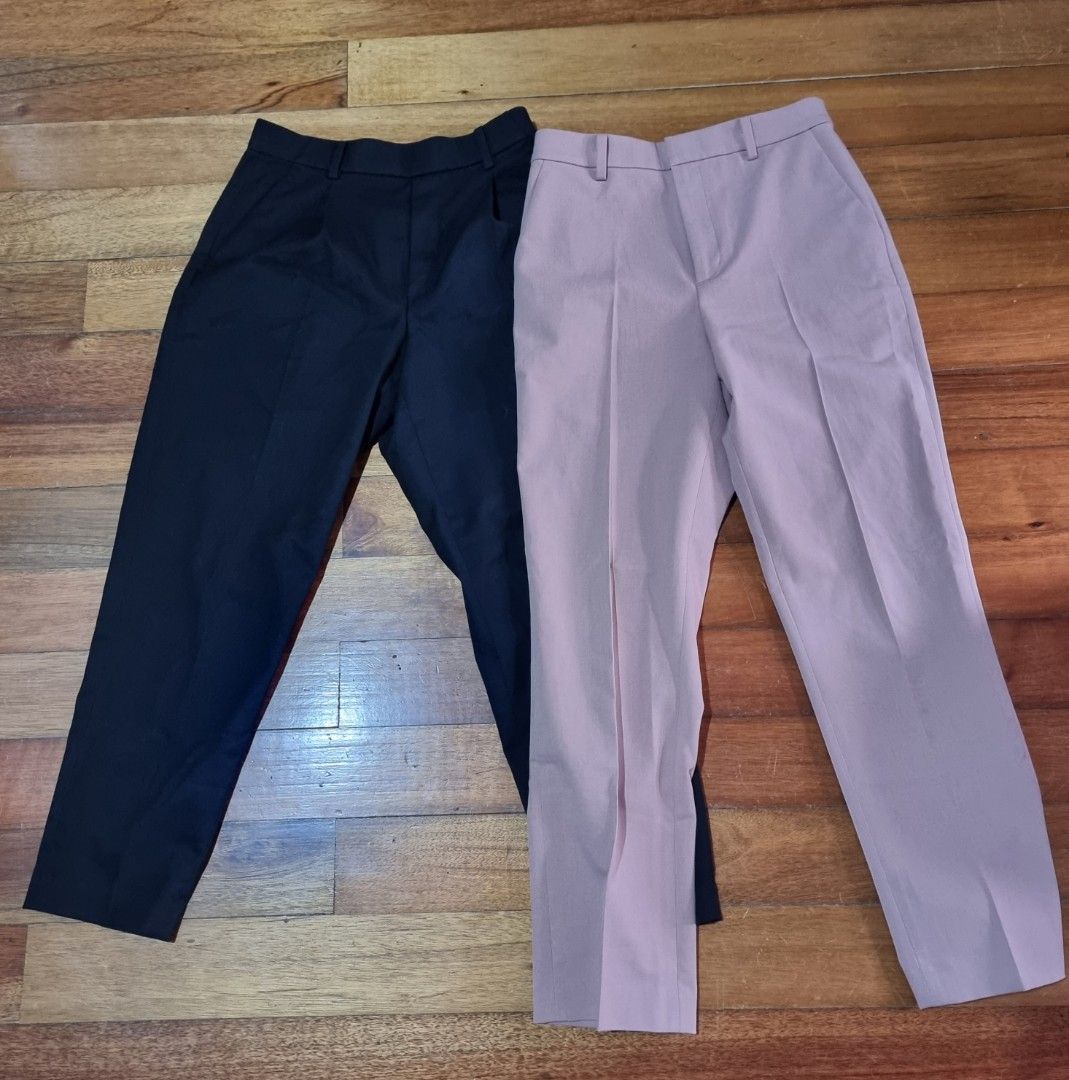 Uniqlo striped ezy ankle pants, Women's Fashion, Bottoms, Other Bottoms on  Carousell