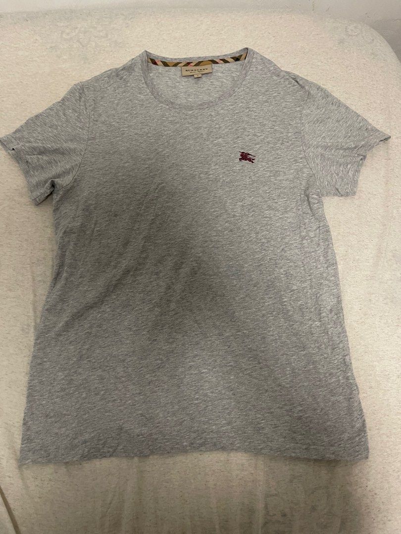 Vintage Burberry T shirt Grey Men s Fashion Tops Sets Tshirts