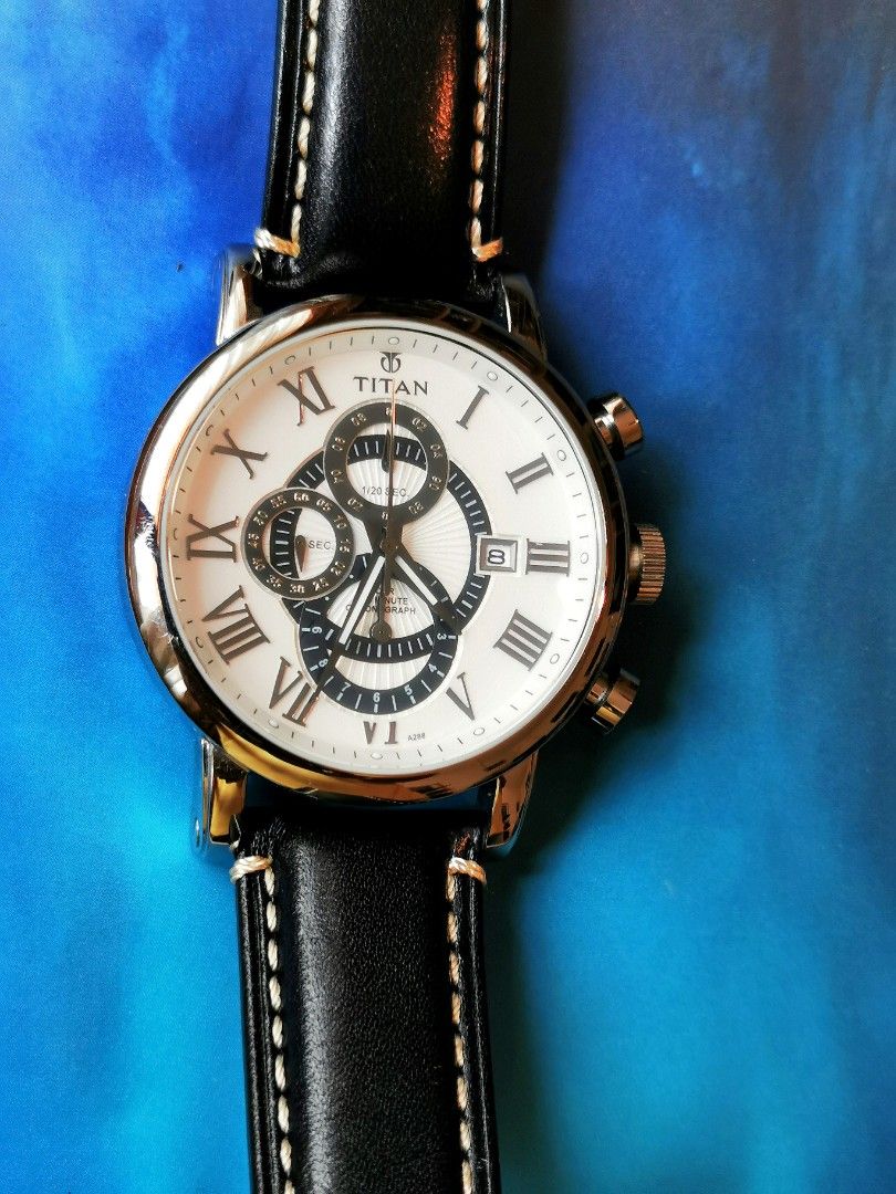 Vintage design Titan watch chronograph