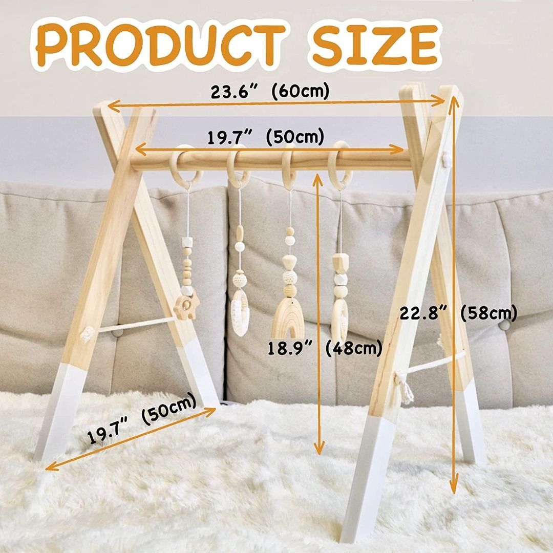 Wooden baby hot sale gym dimensions