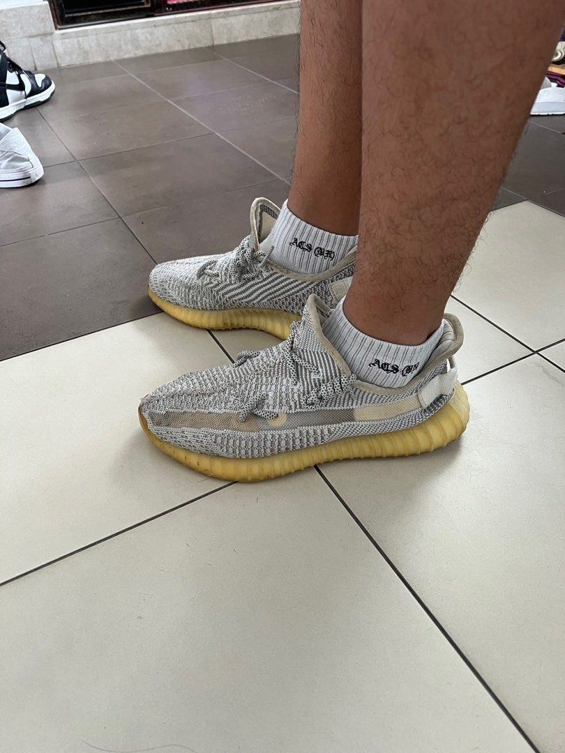 Yeezy lundmark non cheap reflective on feet