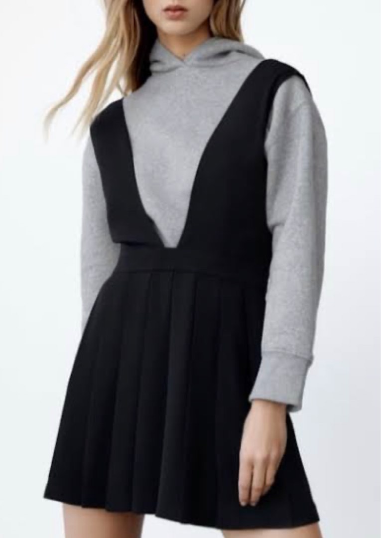 Zara Box Pleat Pinafore Dress Women s Fashion Dresses Sets