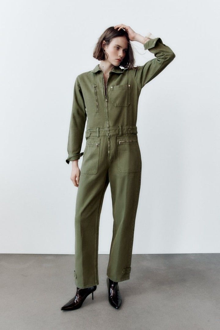Jumpsuit khaki zara top