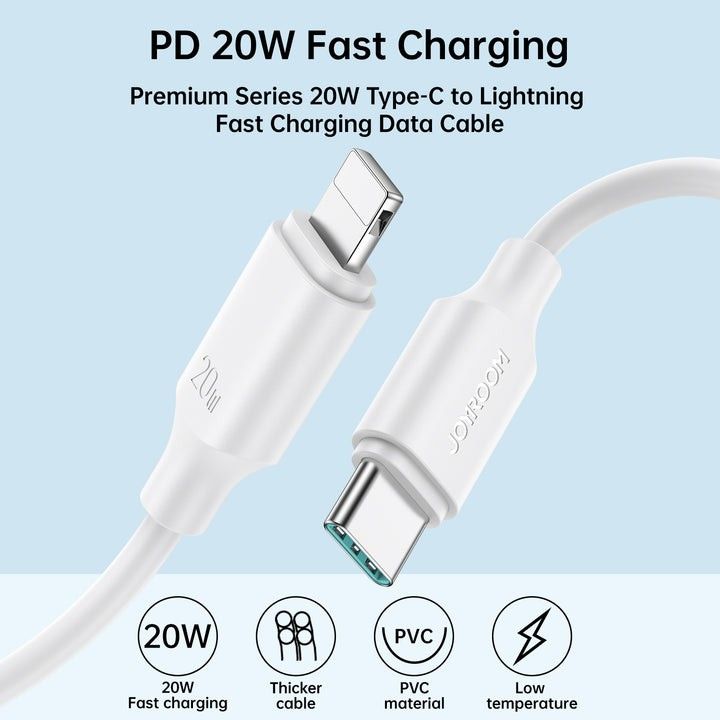 20W PD USB-C 雙插頭快速充電器+ Type-C to Lightning PD充電線2米for