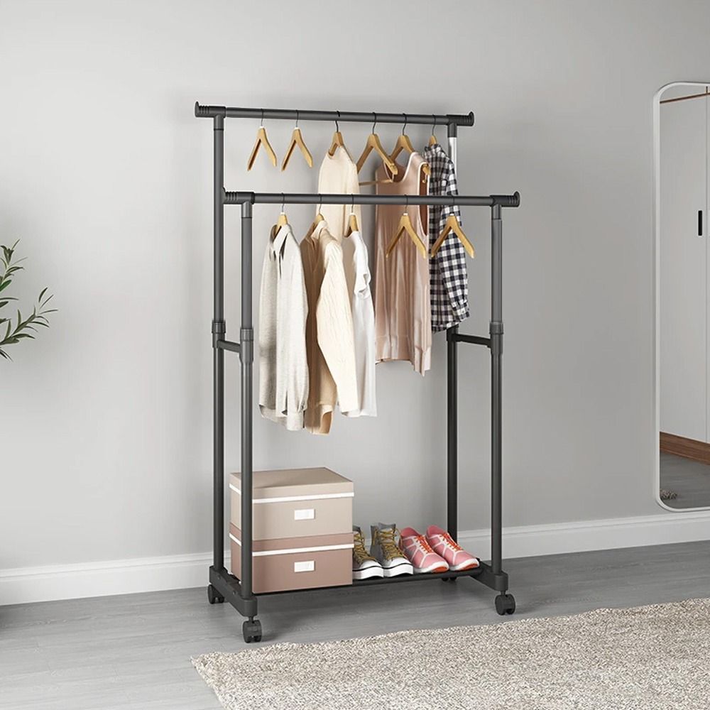 30 kg Big Double Pole Telescopic Clothes Rack Drying Rack, Furniture