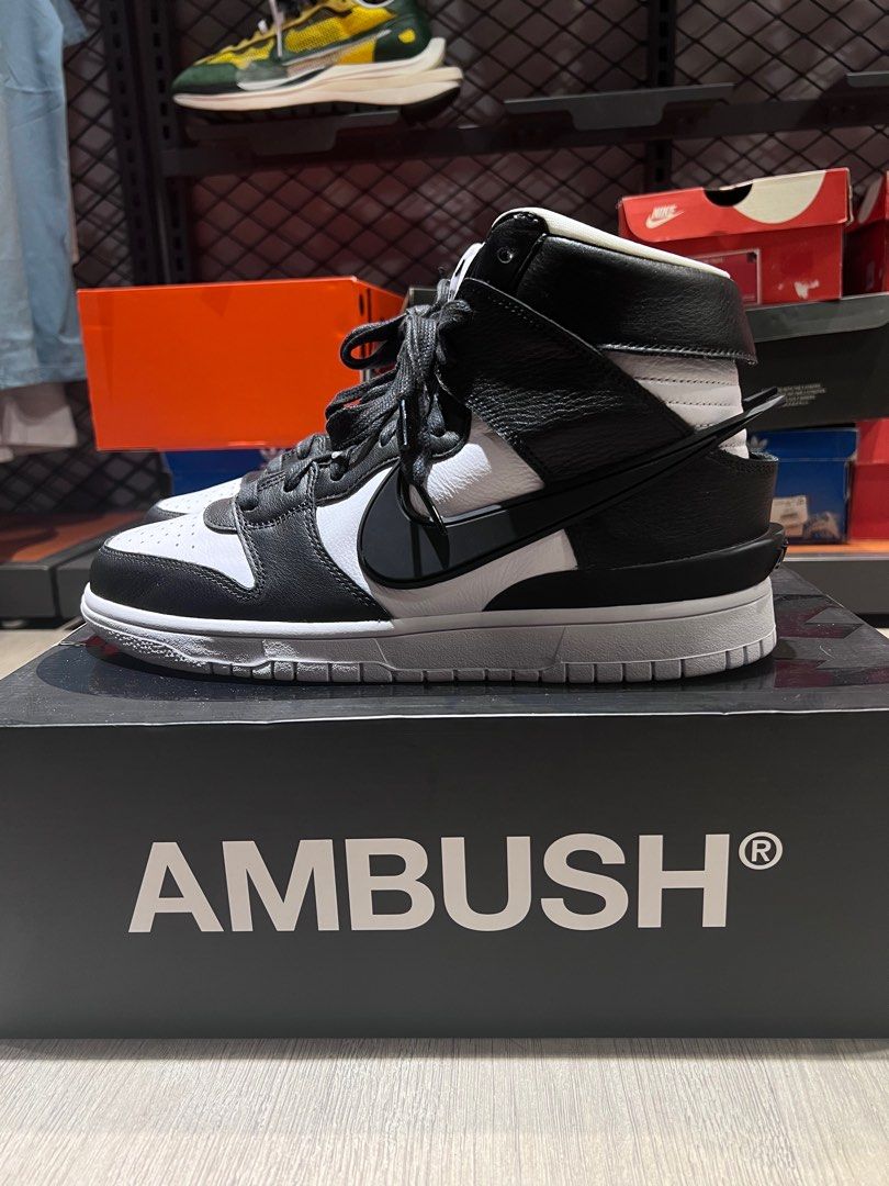 聯名款AMBUSH X NIKE DUNK PANDA 黑白熊貓大勾高筒休閒鞋【CU7544-001