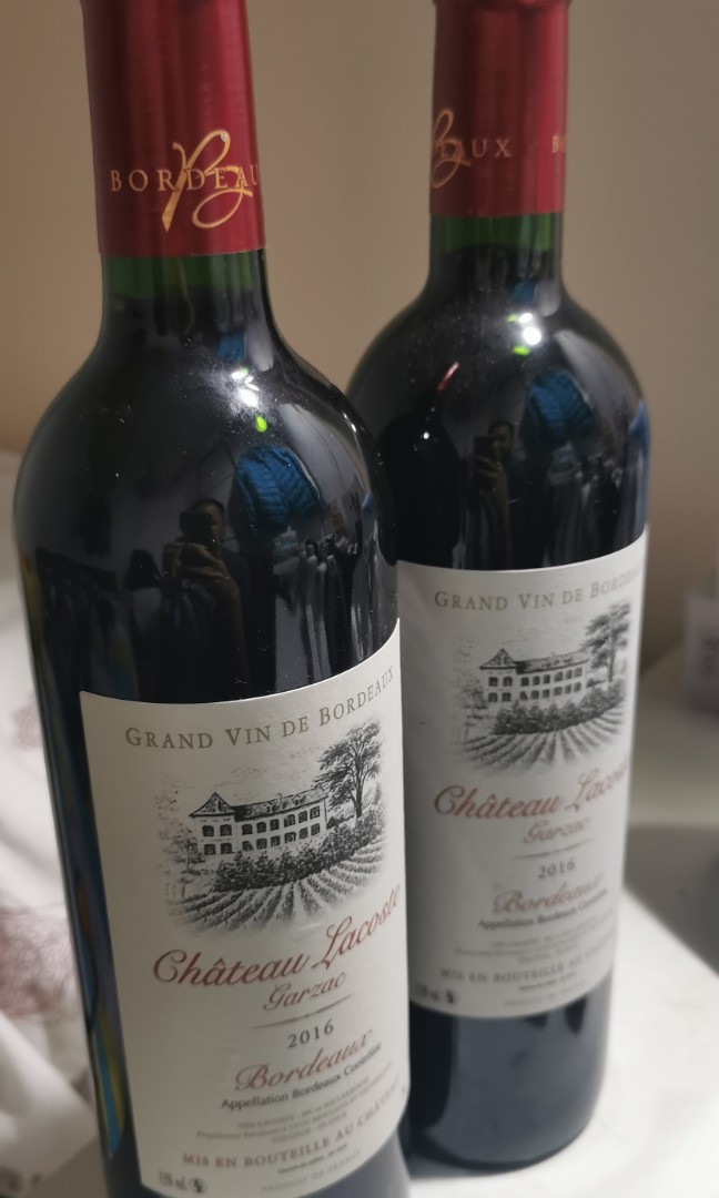 法國波爾多Chateau Lacoste Garzac 2016 紅酒(1枝$100）, Carousell
