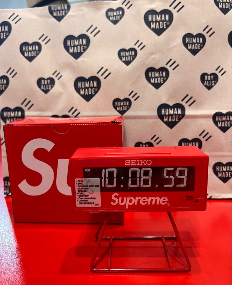 💫全新品Supreme ®/ Seiko Marathon Clock 鬧鐘時鐘計時鐘, 家具及居家