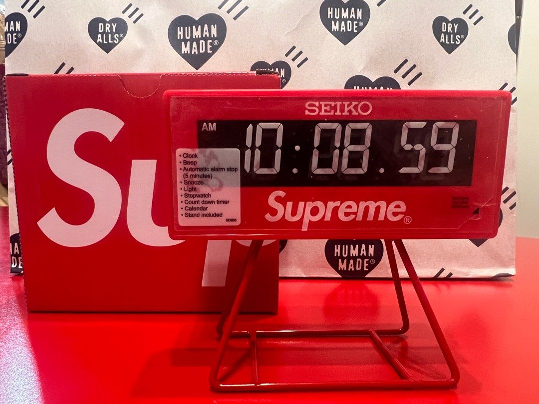 💫全新品Supreme ®/ Seiko Marathon Clock 鬧鐘時鐘計時鐘, 家具及居家