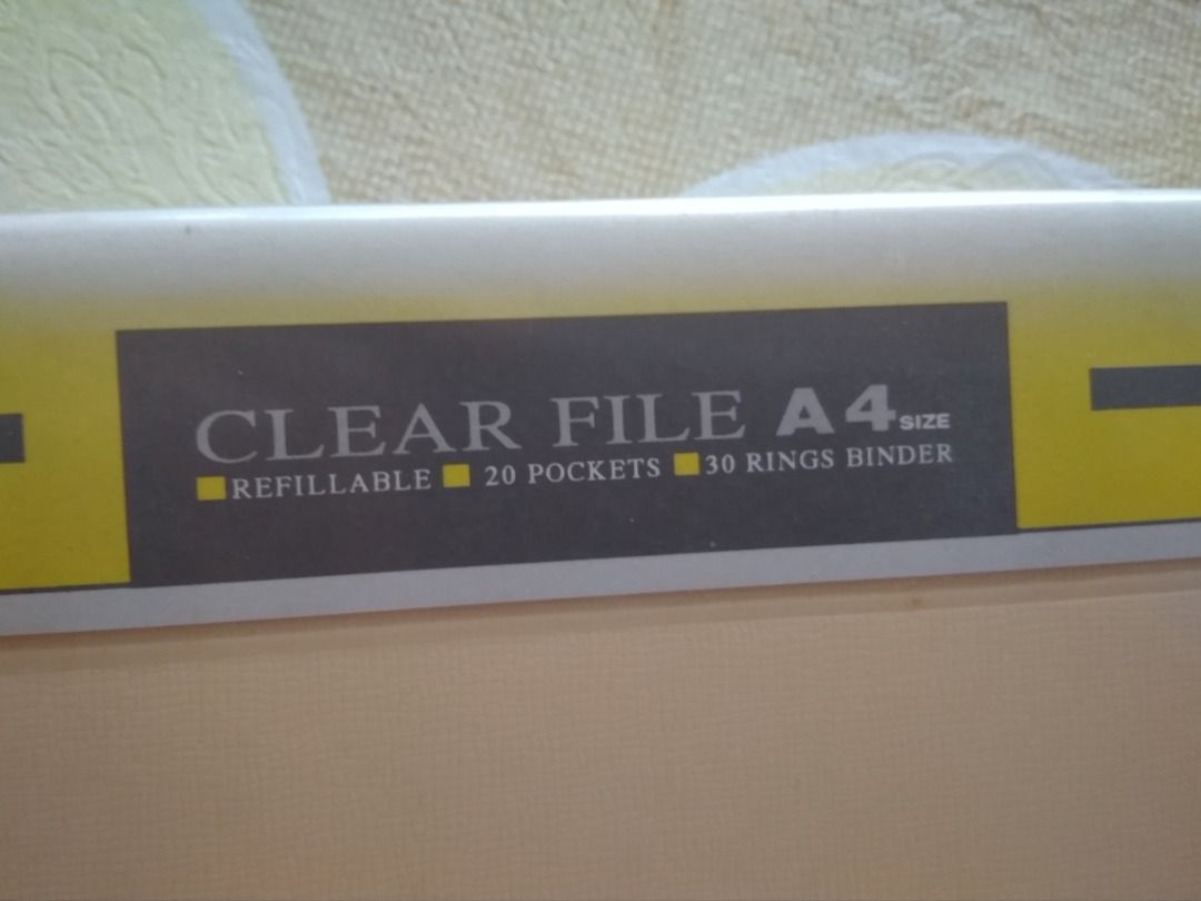 A4 size Clear File 20 Pockets/Sheets 30Rings Binder Refillable