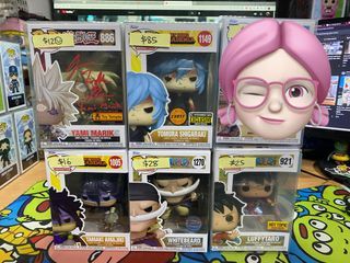 Anime Funko Pops - Tomura Shigaraki Chase, Killer Bee Chase, Tamaki Amajiki, Whitebeard One Piece, Metallic Luffytaro, Yami Marik Yugioh Signed by Jonathan Todd Ross