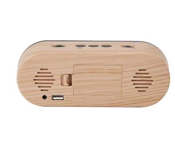 Anko Clock Radio Wood Look, Furniture & Home Living, Home Decor, Clocks